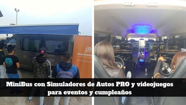 MiniBus con Simuladores de Autos y videojuegos